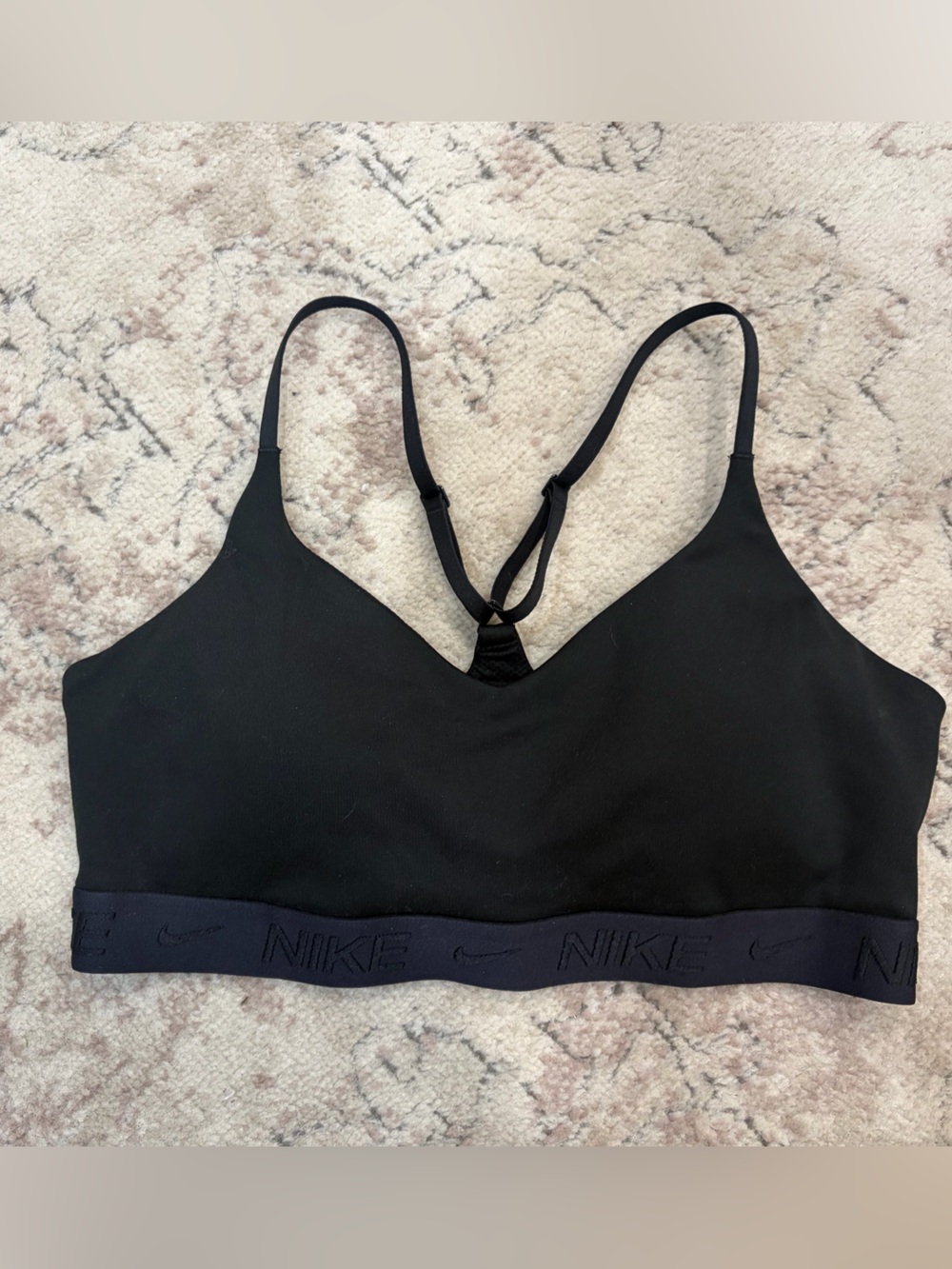 Nike Black Seamless Wireless Sports Bra with Branded Band